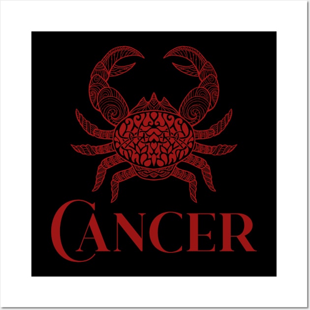 Cancer Zodiac Wall Art by Claudia Williams Apparel